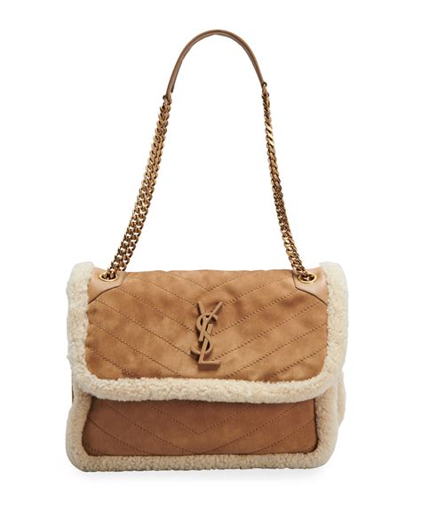 ysl shearling shoulder bag.